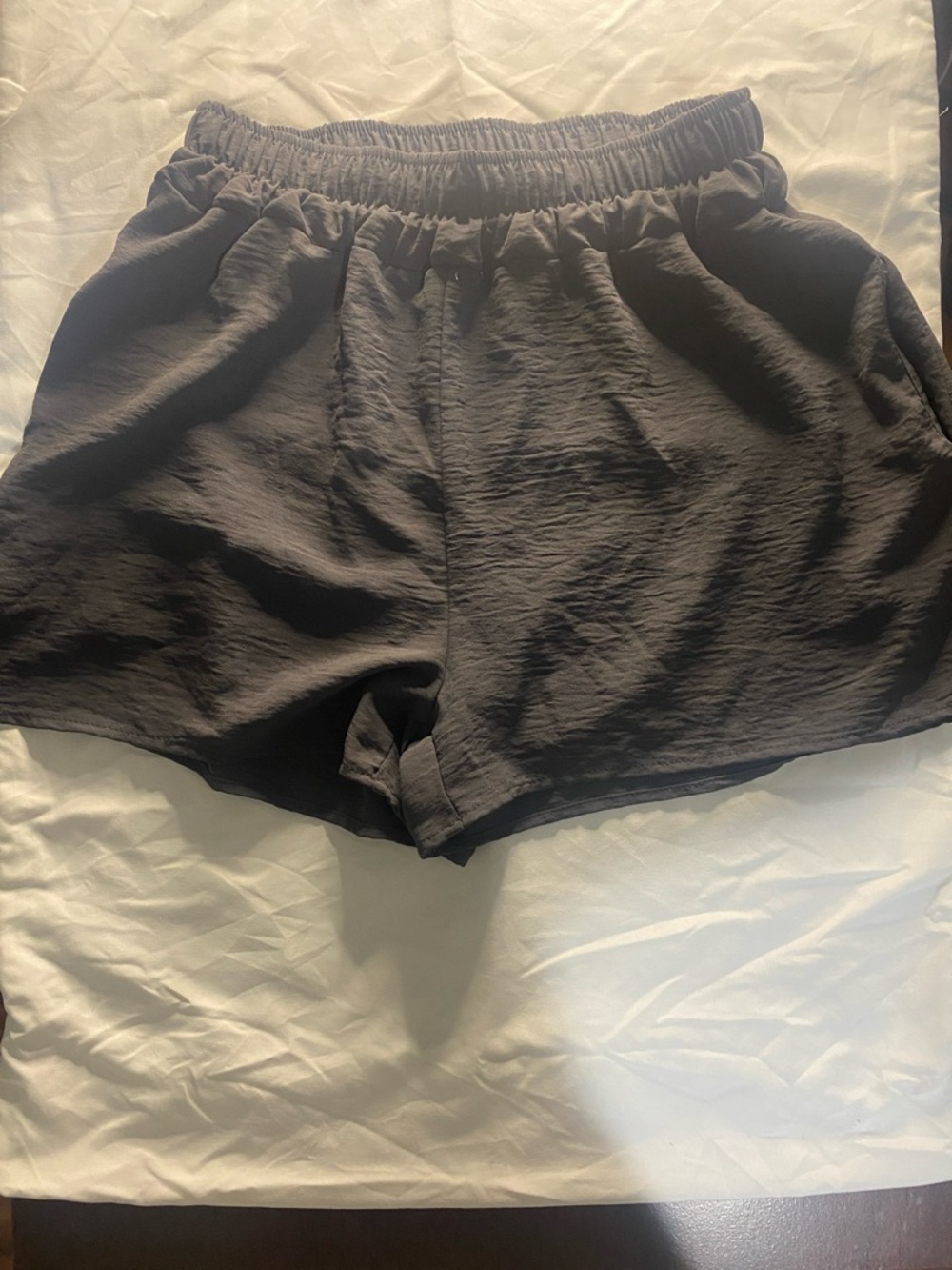 Simple Elastic Waist Black Lounge Shorts